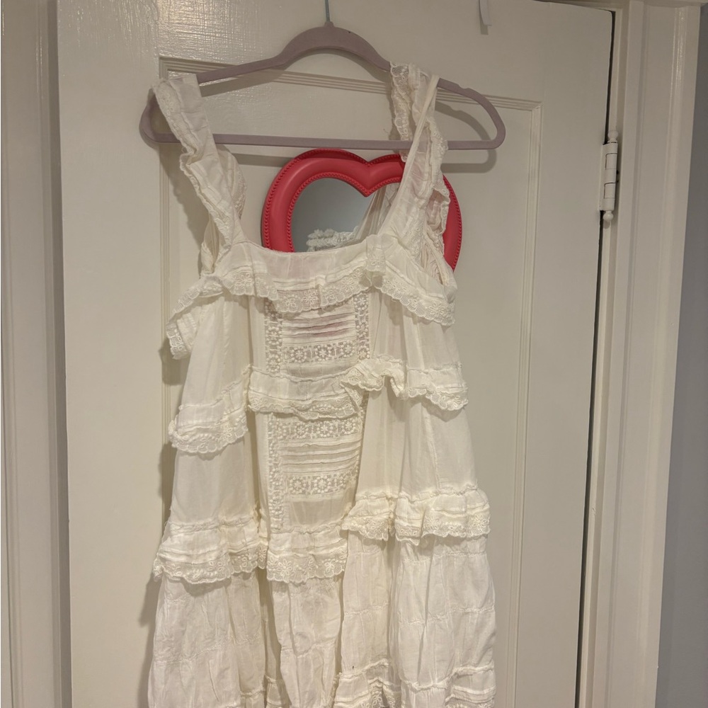Free People Lace Ruffle Romper